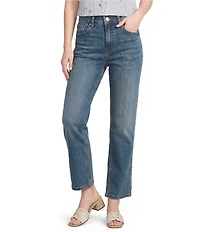KUT from the Kloth Blaire Denim High-Rise Straight Leg Ankle Jeans