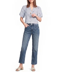 KUT from the Kloth Blaire Denim High-Rise Straight Leg Ankle Jeans
