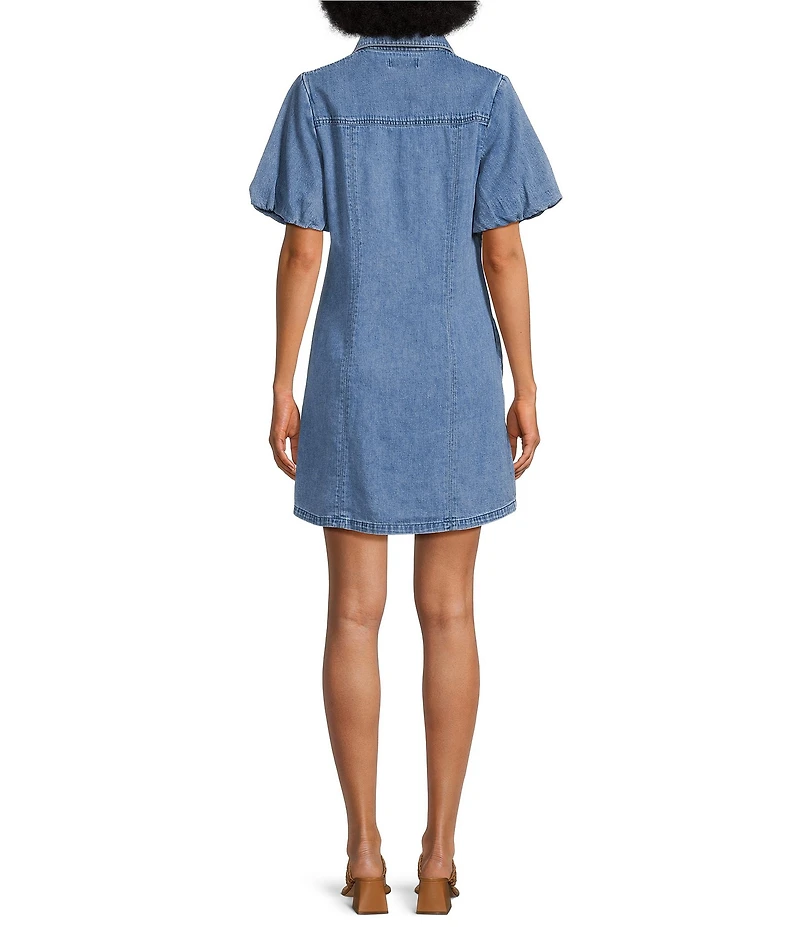 KUT from the Kloth Blanca Point Collar Short Sleeve Denim Dress