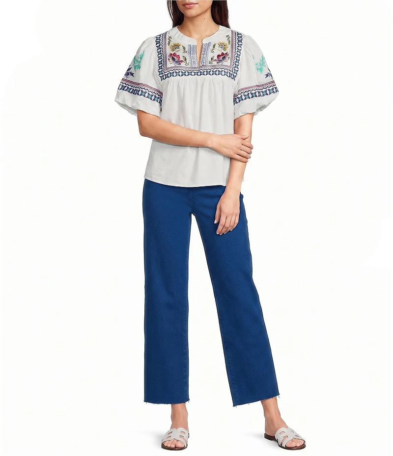 KUT from the Kloth Charlotte Denim High Rise Wide Leg Ankle Length Jeans