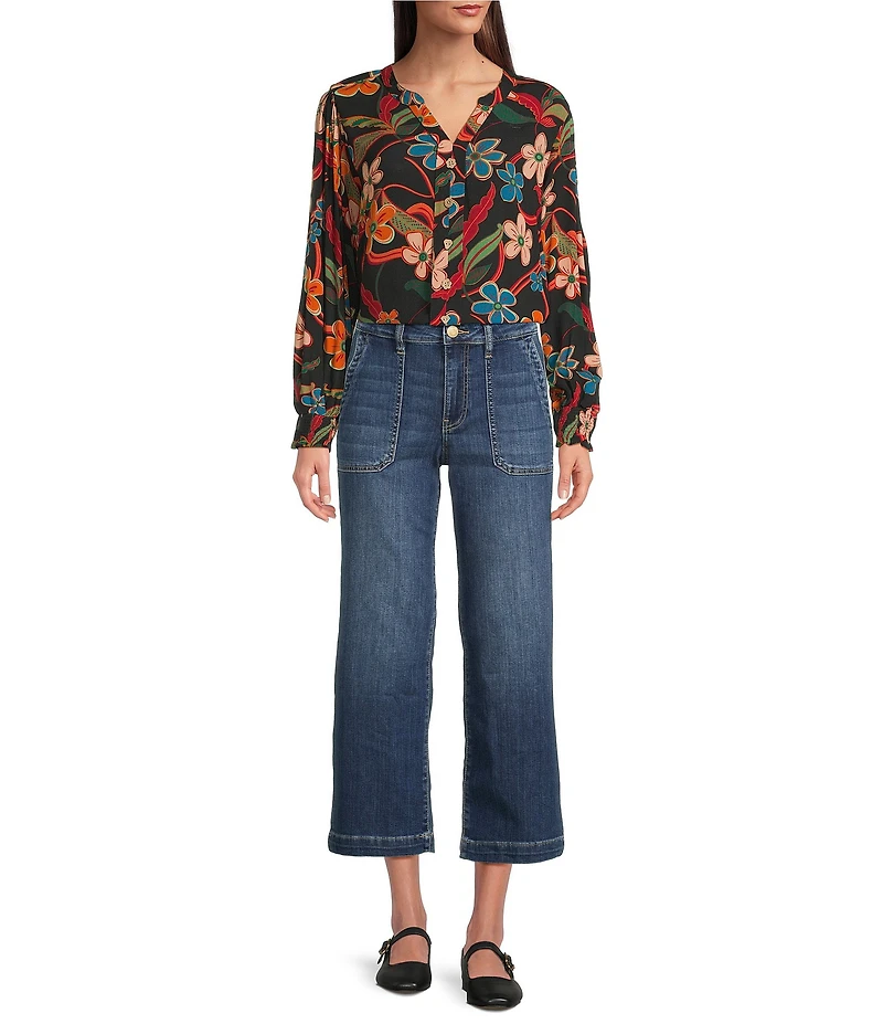 KUT from the Kloth Charlotte Denim High Rise Wide Leg Wide Hem Jeans