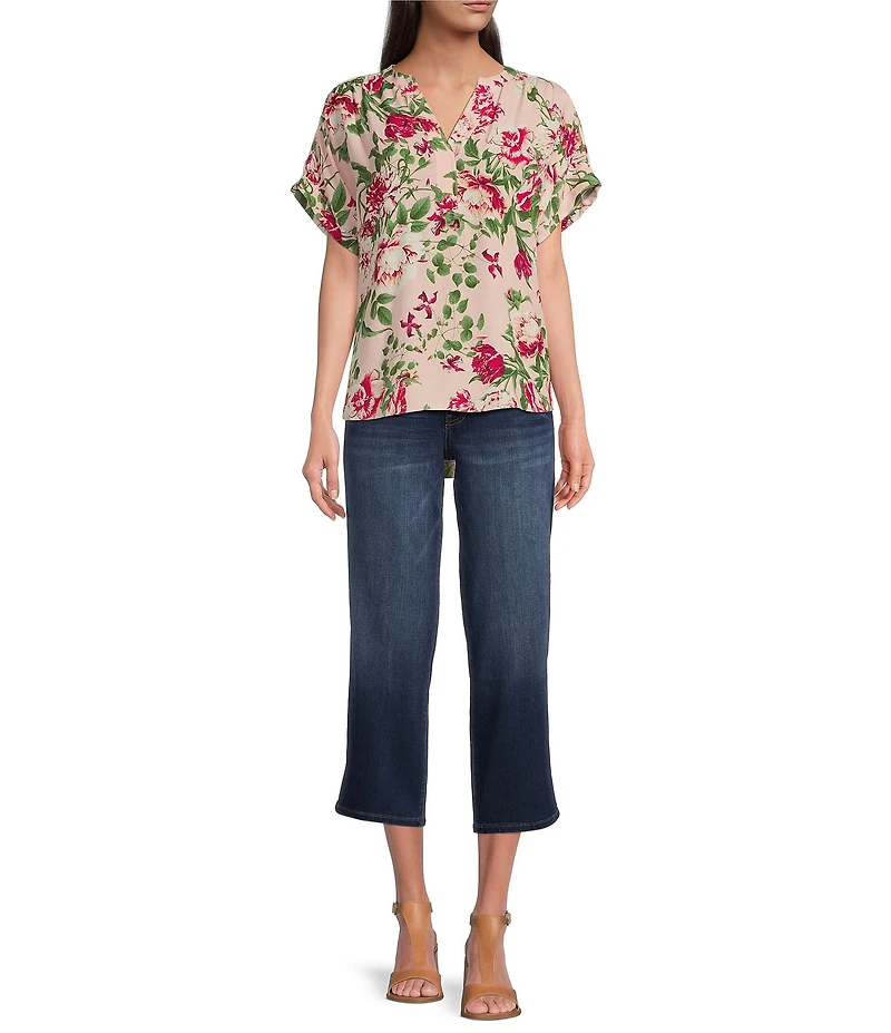 KUT from the Kloth Charlotte High Rise Fab At Fit Technique Culotte Crop Jeans