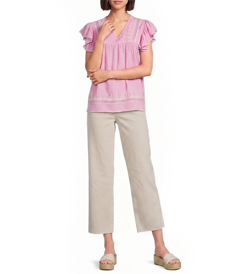 KUT from the Kloth Charlotte Stretch Denim High Rise Wide Leg Ankle Length Jeans