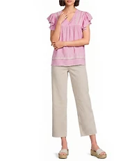 KUT from the Kloth Charlotte Stretch Denim High Rise Wide Leg Ankle Length Jeans