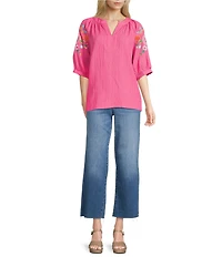 KUT from the Kloth Charlotte Stretch Denim High Rise Wide Leg Ankle Length Jeans