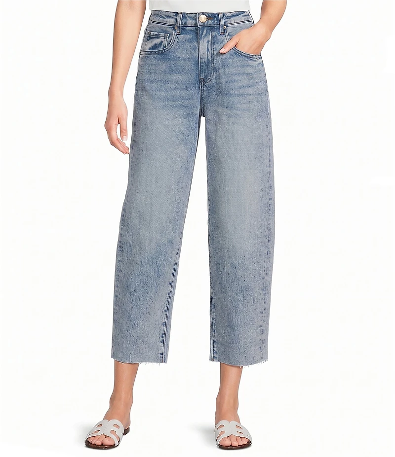 KUT from the Kloth Gwen Denim High Rise Wide Leg Crop Length Jeans