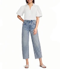 KUT from the Kloth Gwen Denim High Rise Wide Leg Crop Length Jeans