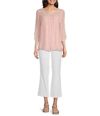KUT from the Kloth High Rise Raw Hem Ankle Flare Jeans