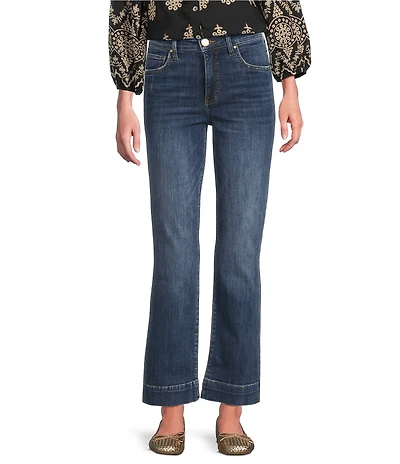 KUT from the Kloth High Rise Fit & Flare Wide Hem Ankle Jeans
