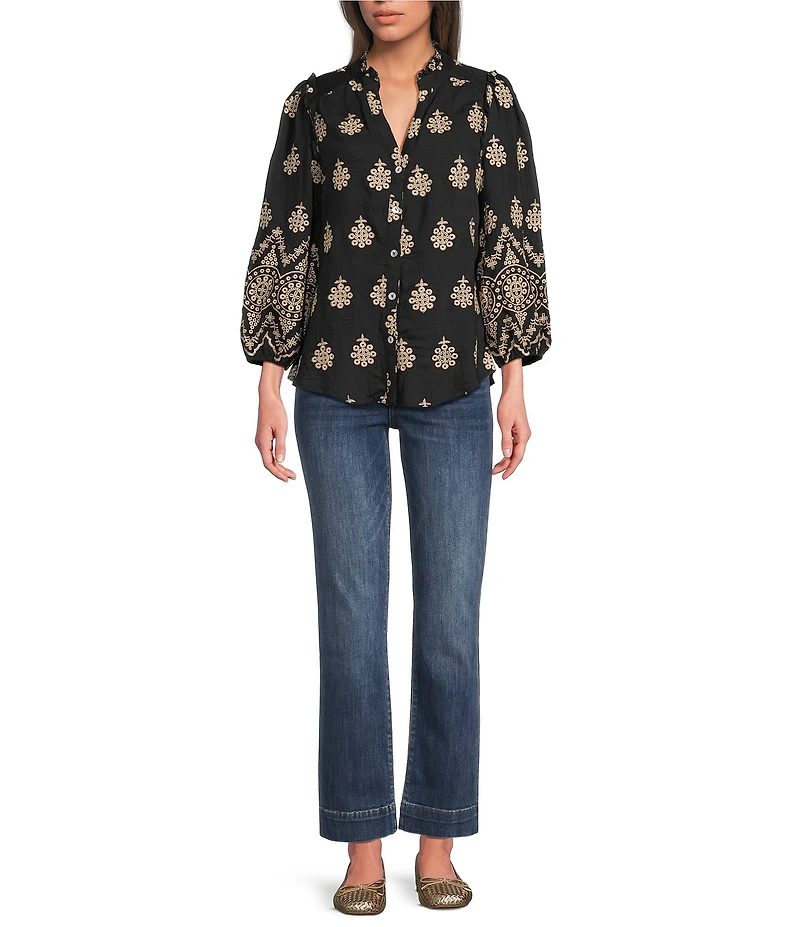 KUT from the Kloth High Rise Fit & Flare Wide Hem Ankle Jeans
