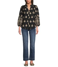 KUT from the Kloth High Rise Fit & Flare Wide Hem Ankle Jeans