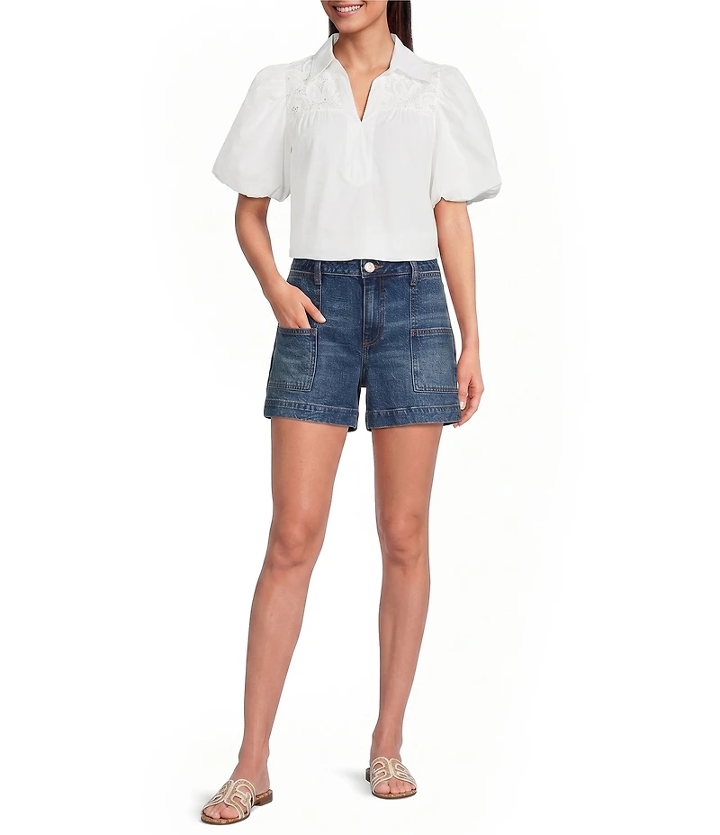 KUT from the Kloth Jane Stretch Denim High Rise Shorts