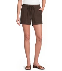 KUT from the Kloth Katana Linen Blend High Rise Drawstring Shorts