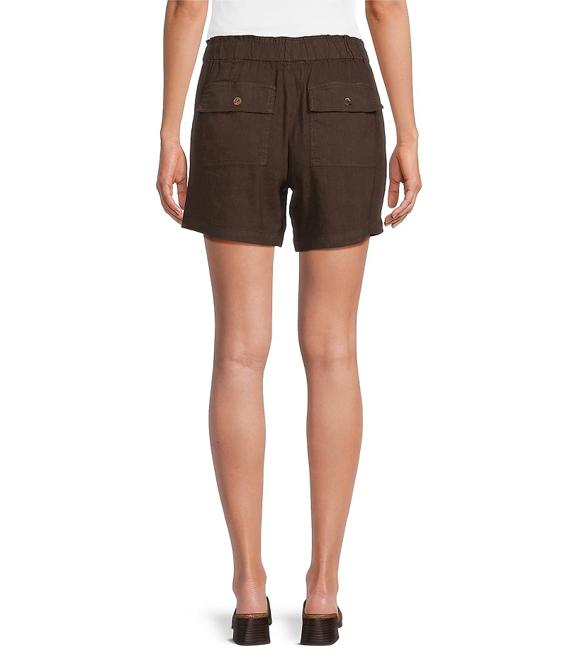 KUT from the Kloth Katana Linen Blend High Rise Drawstring Shorts