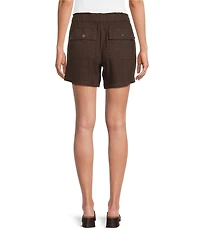 KUT from the Kloth Katana Linen Blend High Rise Drawstring Shorts