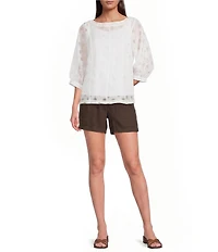 KUT from the Kloth Katana Linen Blend High Rise Drawstring Shorts