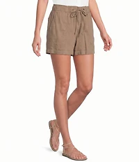 KUT from the Kloth Katana Linen Blend High Rise Drawstring Shorts