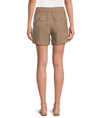 KUT from the Kloth Katana Linen Blend High Rise Drawstring Shorts