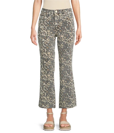 KUT from the Kloth Kelsey Cheetah Print High Rise Flare Leg Jeans