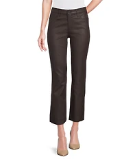 KUT from the Kloth Kelsey Coated Denim High Rise Flare Leg Raw Hem Jeans