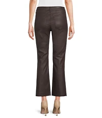 KUT from the Kloth Kelsey Coated Denim High Rise Flare Leg Raw Hem Jeans