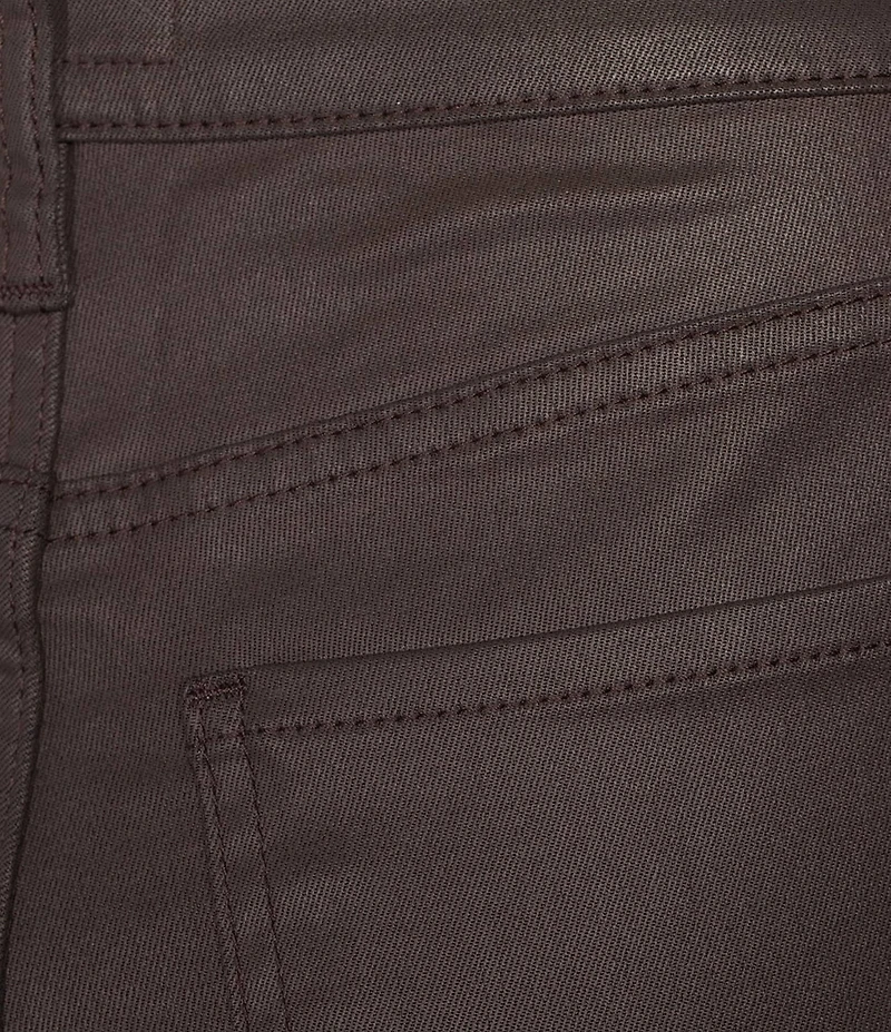 KUT from the Kloth Kelsey Coated Denim High Rise Flare Leg Raw Hem Jeans