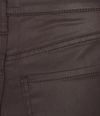 KUT from the Kloth Kelsey Coated Denim High Rise Flare Leg Raw Hem Jeans