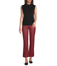 KUT from the Kloth Kelsey Coated Denim High Rise Flare Leg Raw Hem Jeans