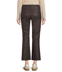 KUT from the Kloth Kelsey Coated Denim High Rise Flare Leg Raw Hem Jeans