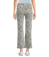 KUT from the Kloth Kelsey Denim Animal Print High Rise Flare Leg Crop Length Jeans
