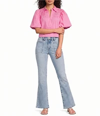 KUT from the Kloth Kelsey Denim High-Rise Wide Leg Ankle Jeans