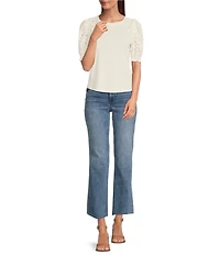 KUT from the Kloth Kelsey High Rise Flare-Inset Leg Fab Ab Technology Stretch Denim Jeans