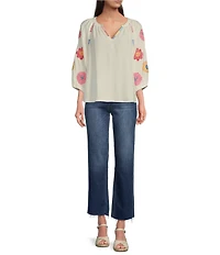 KUT from the Kloth Kelsey High Rise Flare-Inset Leg Fab Ab Technology Stretch Denim Jeans
