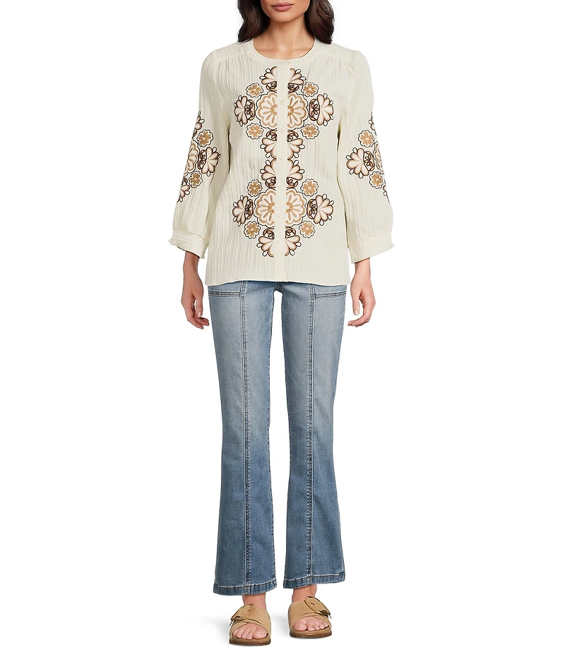 KUT from the Kloth Kelsey Stretch Denim High Rise Ankle Flare Jeans