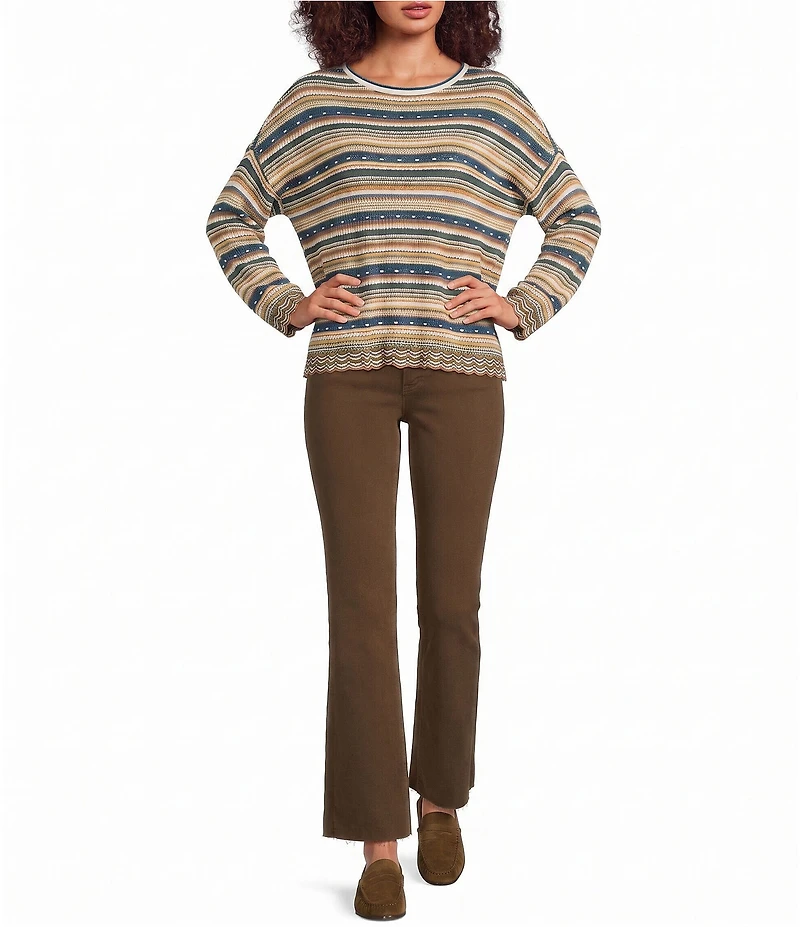 KUT from the Kloth Kelsey Stretch Twill High Rise Boot Leg Ankle Length Jeans
