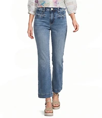 KUT from the Kloth Kelsey Woven Denim High-Rise Wide Leg Ankle Jeans