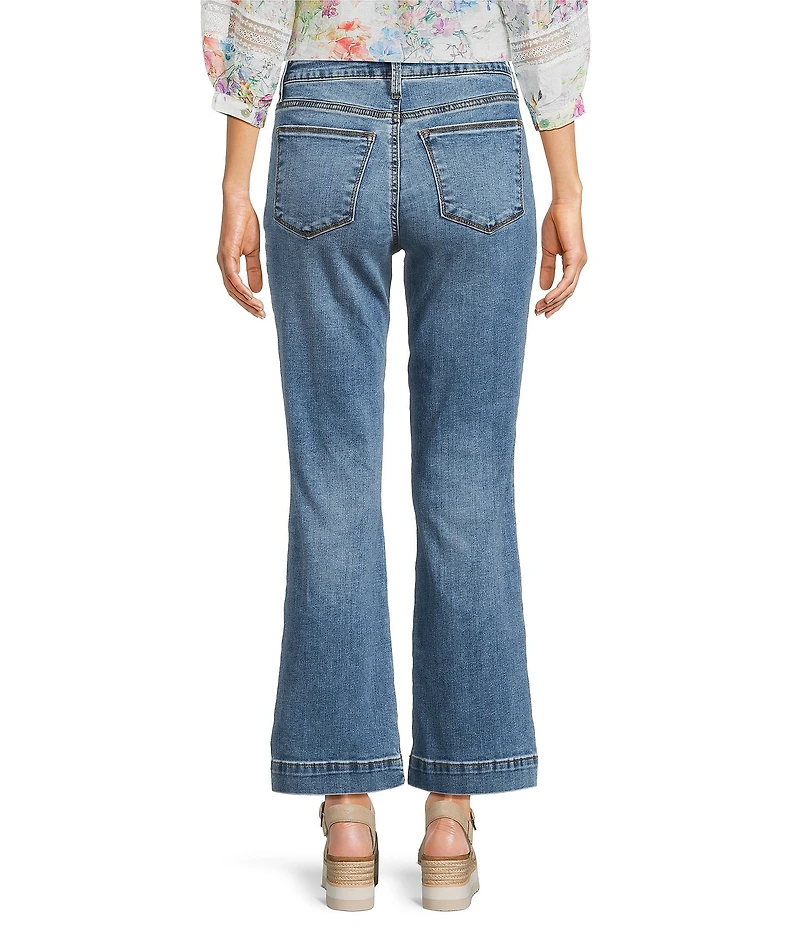 KUT from the Kloth Kelsey Woven Denim High-Rise Wide Leg Ankle Jeans