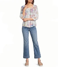 KUT from the Kloth Kelsey Woven Denim High-Rise Wide Leg Ankle Jeans