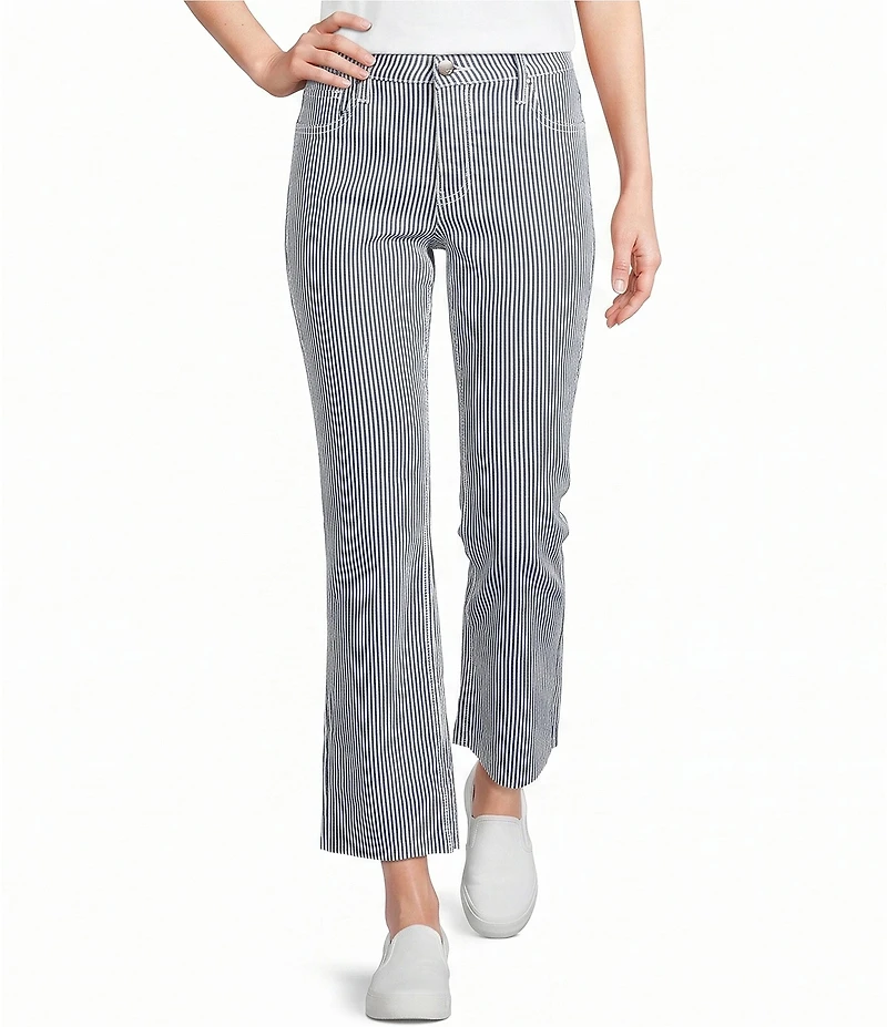 KUT from the Kloth Kelsey Woven Stripe High Rise Wide Leg Ankle Length Jeans