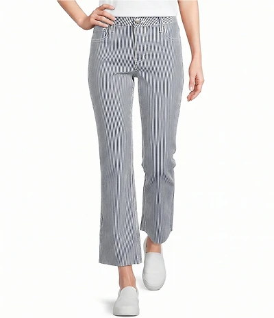 KUT from the Kloth Kelsey Woven Stripe High Rise Wide Leg Ankle Length Jeans