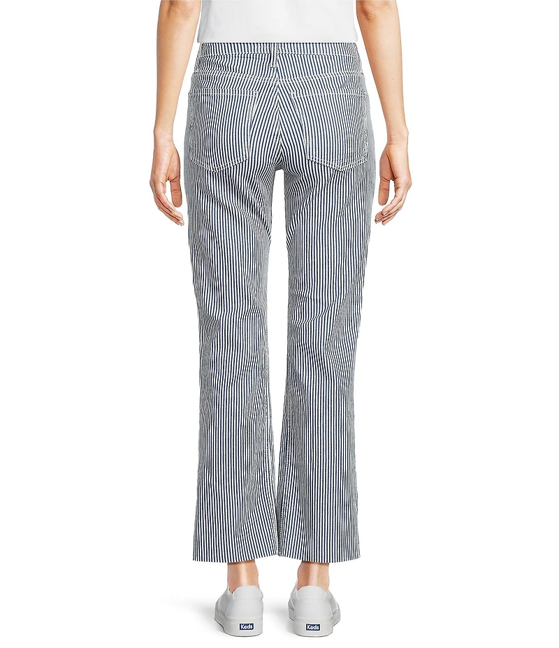 KUT from the Kloth Kelsey Woven Stripe High Rise Wide Leg Ankle Length Jeans