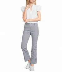 KUT from the Kloth Kelsey Woven Stripe High Rise Wide Leg Ankle Length Jeans