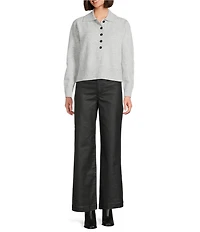 KUT from the Kloth Knit Point Collar Long Sleeve Sweater