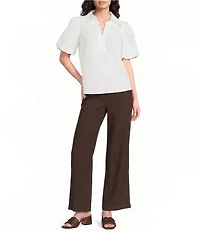 KUT from the Kloth Linen Blend Meg High Rise Wide Leg Pants