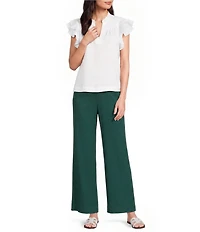 KUT from the Kloth Linen Blend Meg High Rise Wide Leg Pants