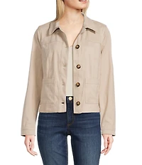 KUT from the Kloth Matilda Suede Point Collar Long Sleeve Trucker Jacket