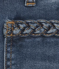 KUT from the Kloth Meg Braided Patch Pocket High Rise Wide Leg Ankle Jeans