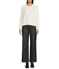 KUT from the Kloth Meg Coated High Rise Wide Leg Jeans