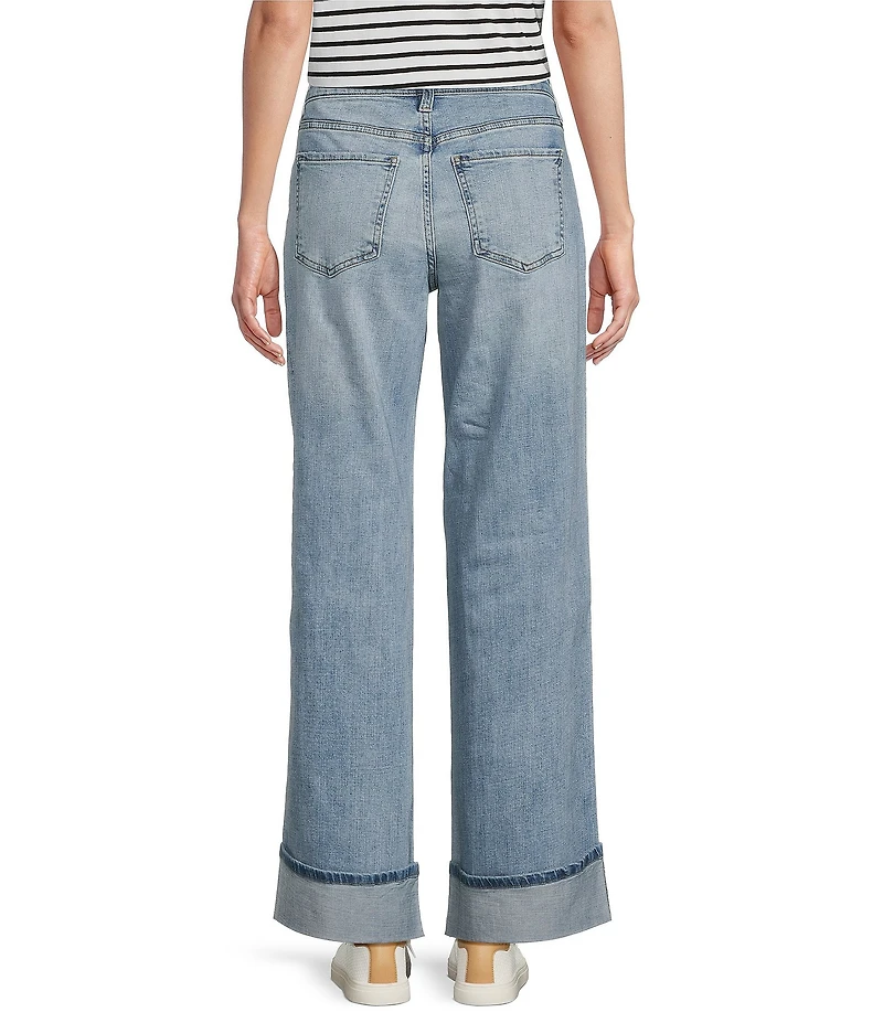 KUT from the Kloth Meg Fab-Ab High Rise Wide Leg Roll-Up Jeans