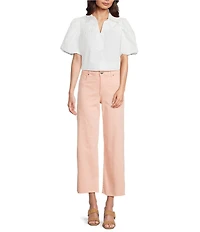 KUT from the Kloth Meg High Rise Wide Leg Raw Hem Ankle Jeans